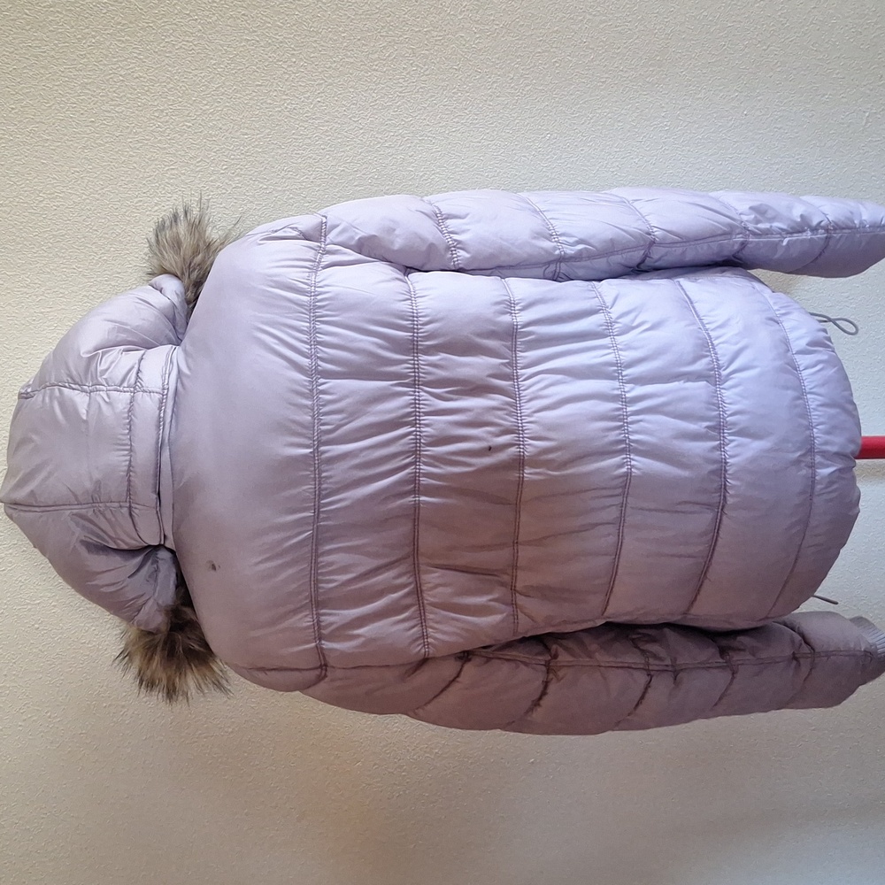 Y2K American Eagle Outfitters Lavendar Faux Fur Removable Hood Size XL/TG - Picture 2 of 12